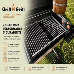Grille 15 secondes Tige 8mm - Weber Genesis EP/S - 310 - 320 - 330 - (2011-2016) (65 x 49 cm)